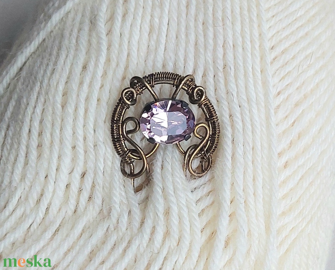 Antikolt alpakka hajtű swarovski kristállyal  - ruha & divat - hajdísz & hajcsat - hajcsat & hajtű - Meska.hu