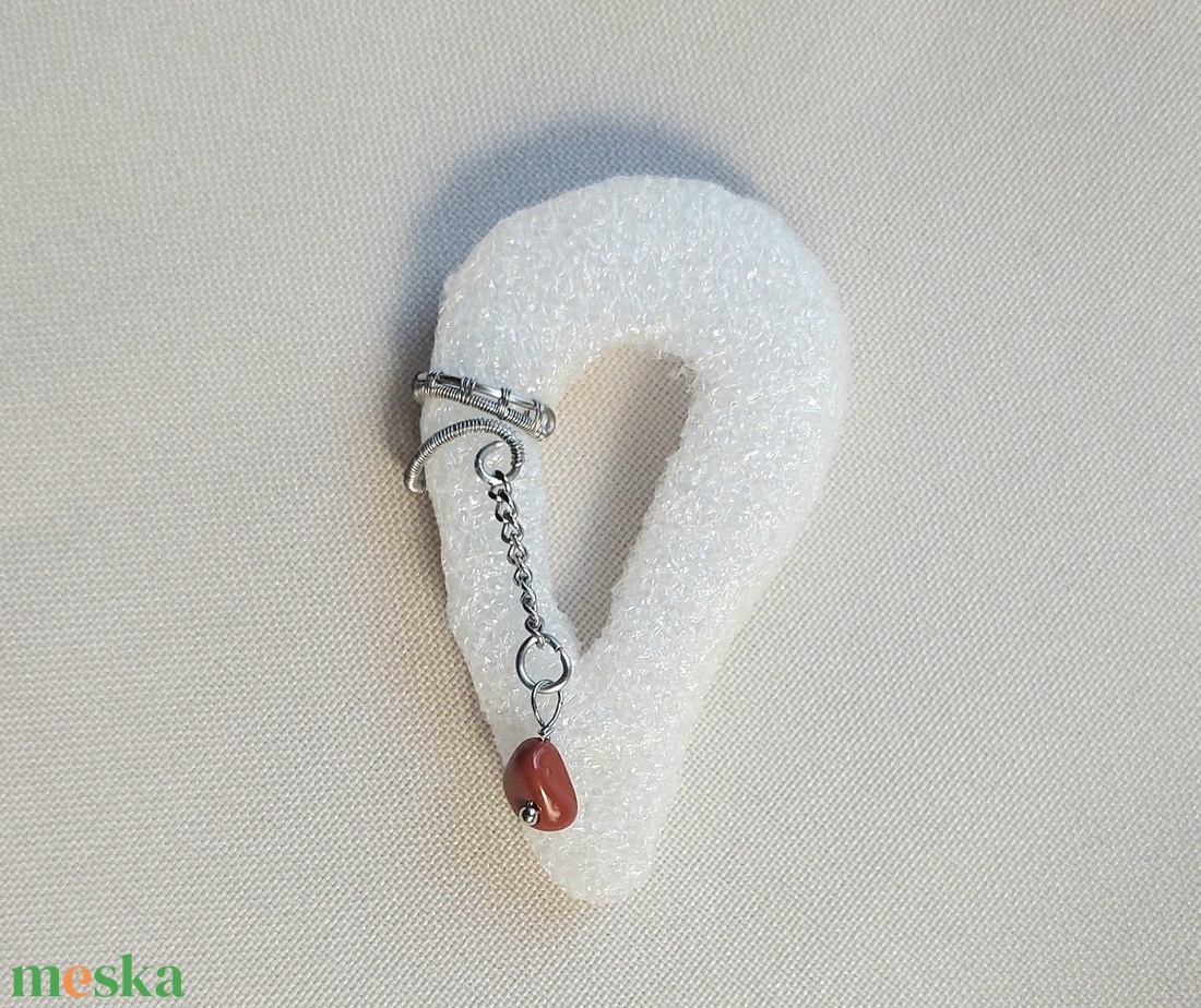 Láncos drót fülékszerek ásvány kövekkel - ékszer - fülbevaló - fülékszer - Meska.hu