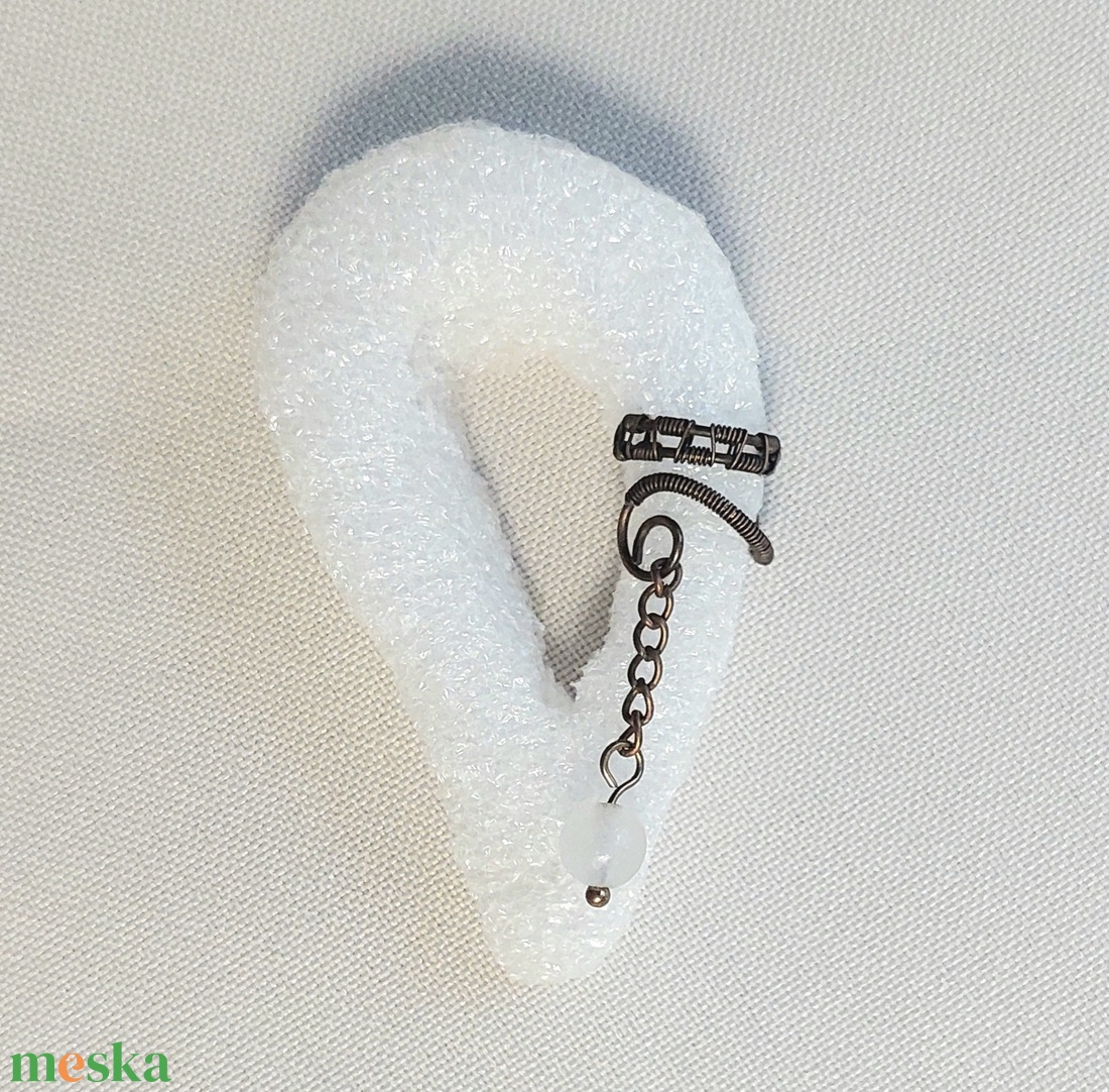 Láncos drót fülékszerek ásvány kövekkel - ékszer - fülbevaló - fülékszer - Meska.hu