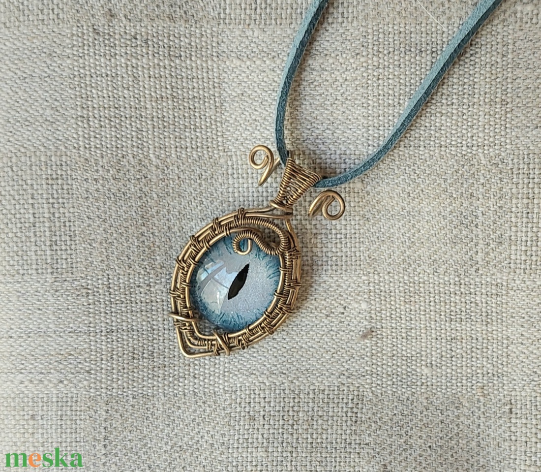 Sárkányszemes drót nyaklánc - ékszer - nyaklánc - medálos nyaklánc - Meska.hu