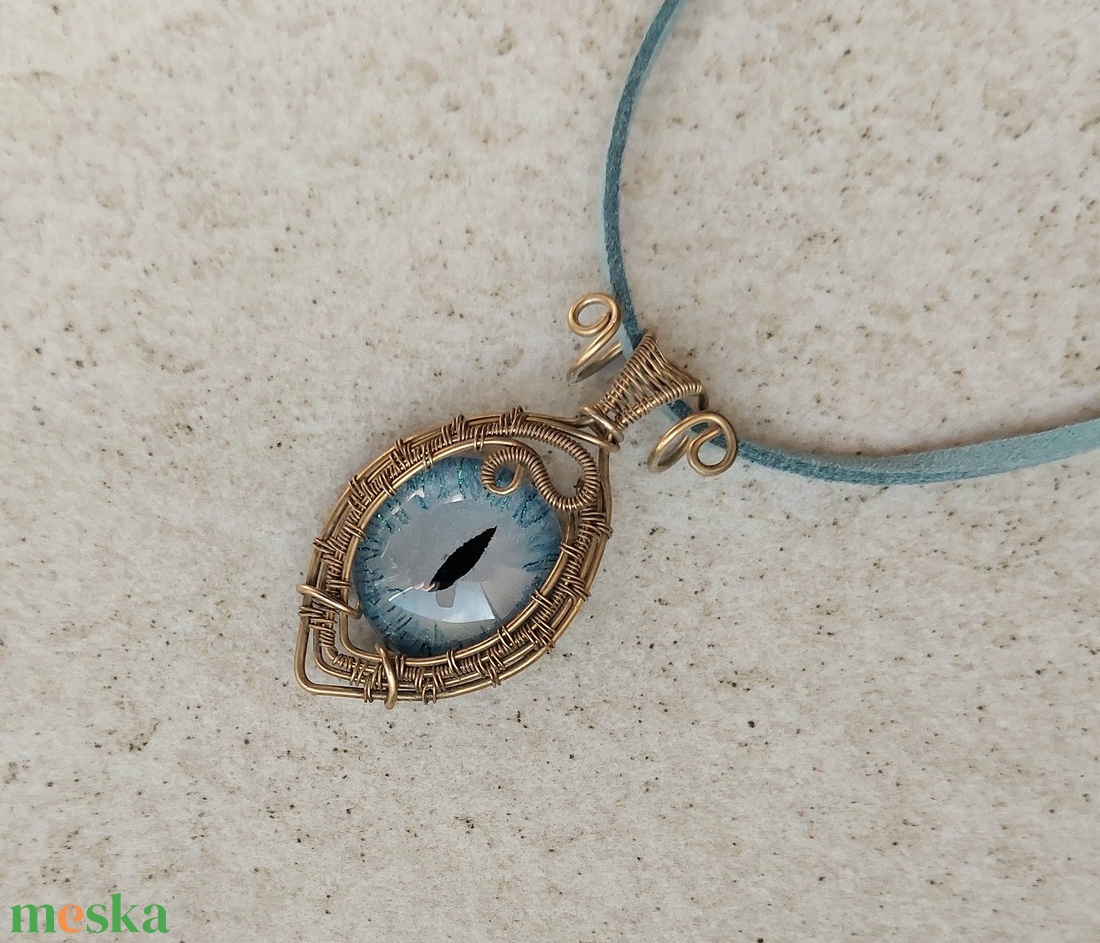 Sárkányszemes drót nyaklánc - ékszer - nyaklánc - medálos nyaklánc - Meska.hu