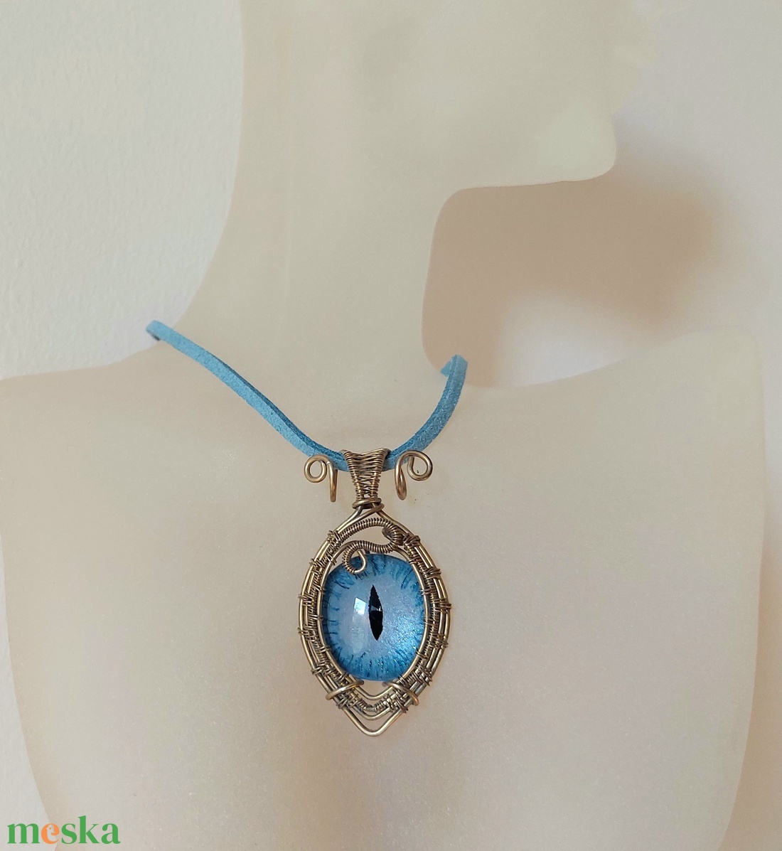 Sárkányszemes drót nyaklánc - ékszer - nyaklánc - medálos nyaklánc - Meska.hu