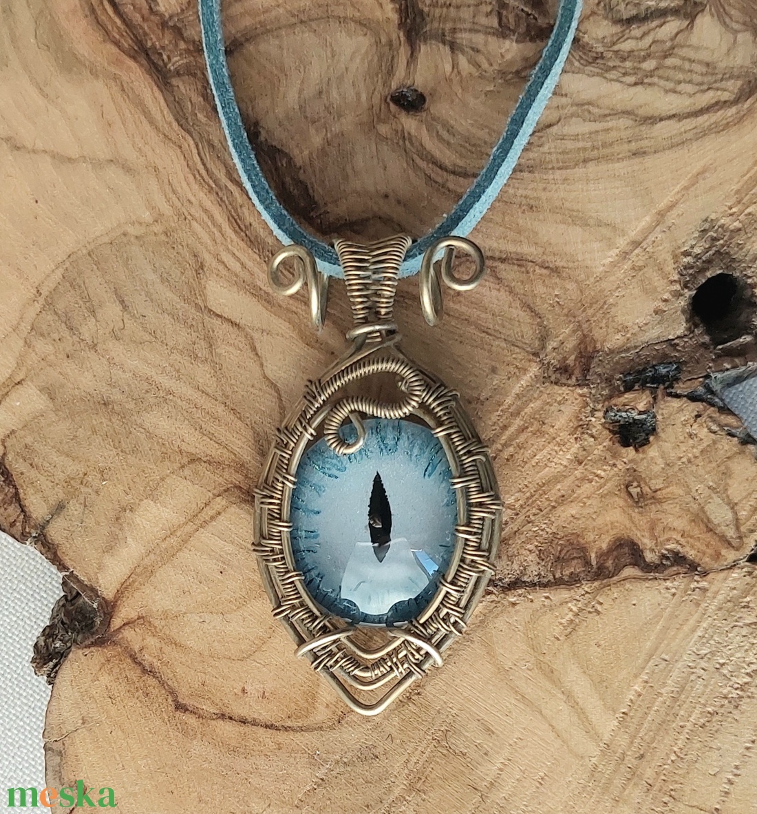 Sárkányszemes drót nyaklánc - ékszer - nyaklánc - medálos nyaklánc - Meska.hu