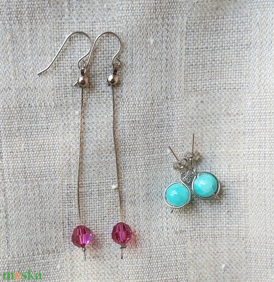 2 pár acél fülbevaló - ékszer - fülbevaló - lógó fülbevaló - Meska.hu