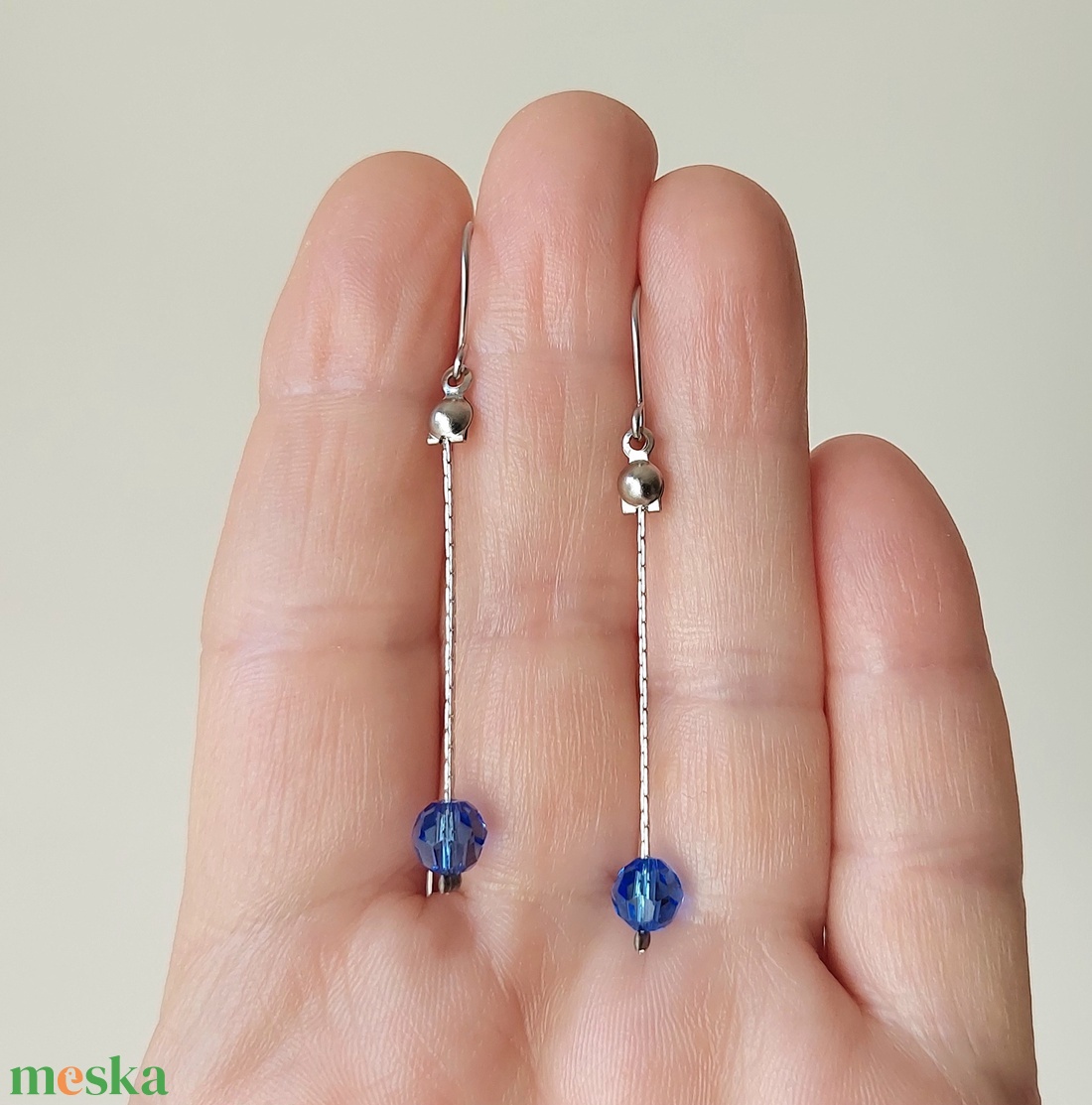 2 pár acél fülbevaló swarovski kristályokkal - ékszer - fülbevaló - lógó fülbevaló - Meska.hu