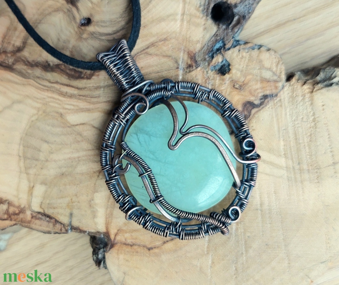 Jáde ásvány drótékszer szett - ékszer - ékszerszett - Meska.hu