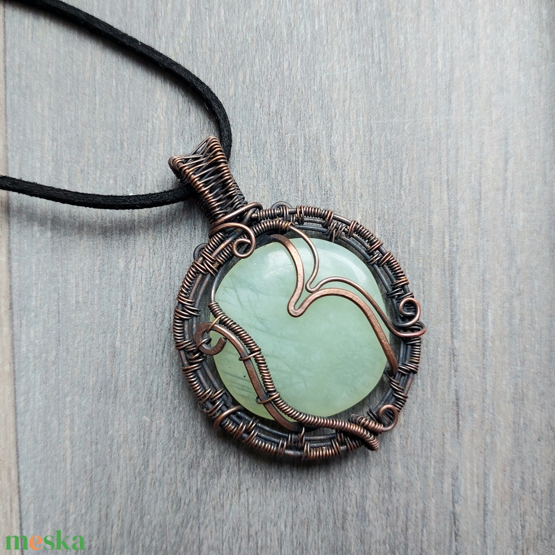 Jáde ásvány drótékszer szett - ékszer - ékszerszett - Meska.hu