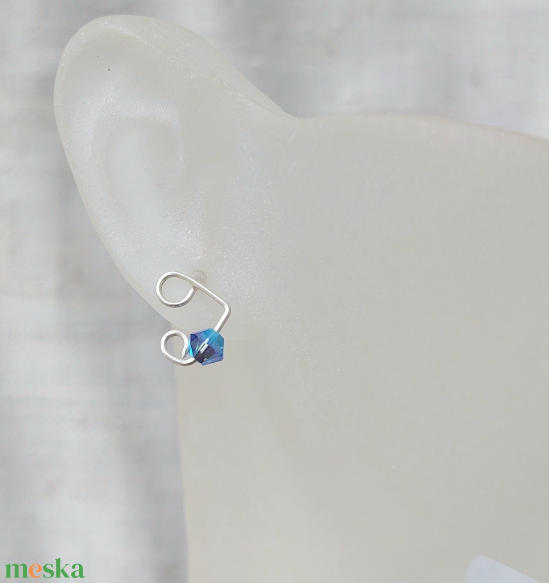 Sterling ezüst gyerek fülbevaló swarovski kristállyal - ékszer - fülbevaló - pötty fülbevaló - Meska.hu