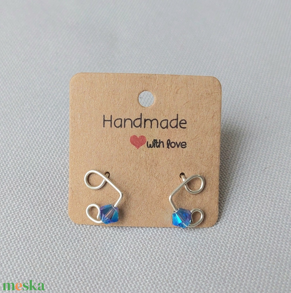 Sterling ezüst gyerek fülbevaló swarovski kristállyal - ékszer - fülbevaló - pötty fülbevaló - Meska.hu