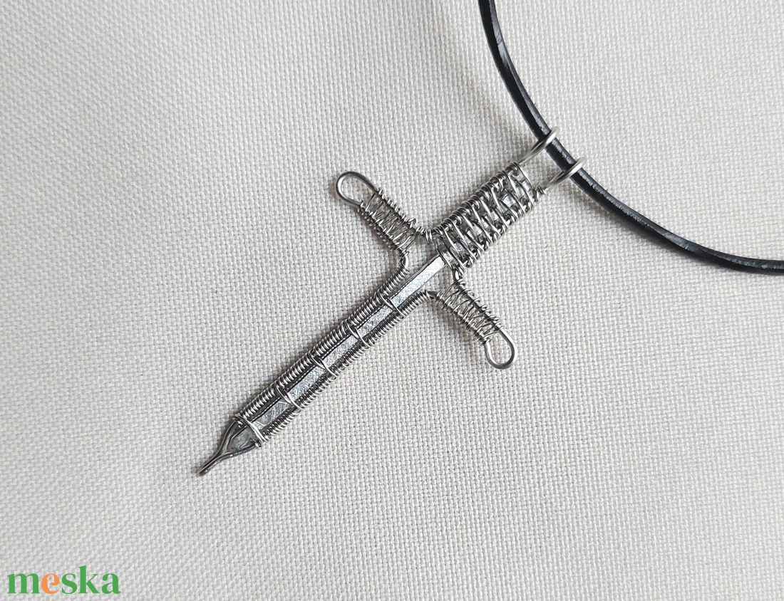 Acél és alumínium drót kard férfi nyaklánc - ékszer - nyaklánc - medálos nyaklánc - Meska.hu