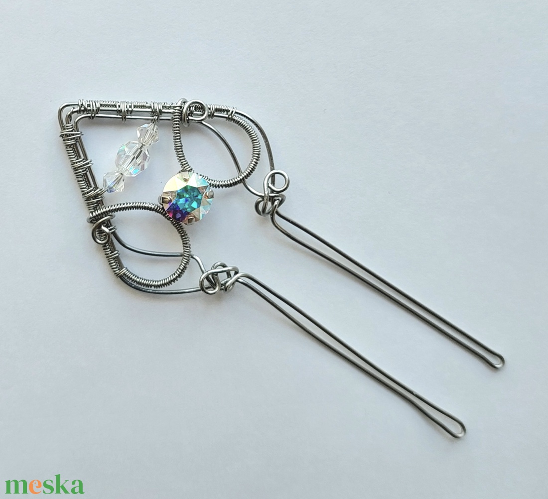 Acél hajtű swarovski kristályokkal - ruha & divat - hajdísz & hajcsat - hajcsat & hajtű - Meska.hu