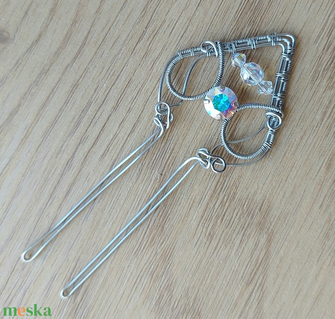 Acél hajtű swarovski kristályokkal - ruha & divat - hajdísz & hajcsat - hajcsat & hajtű - Meska.hu