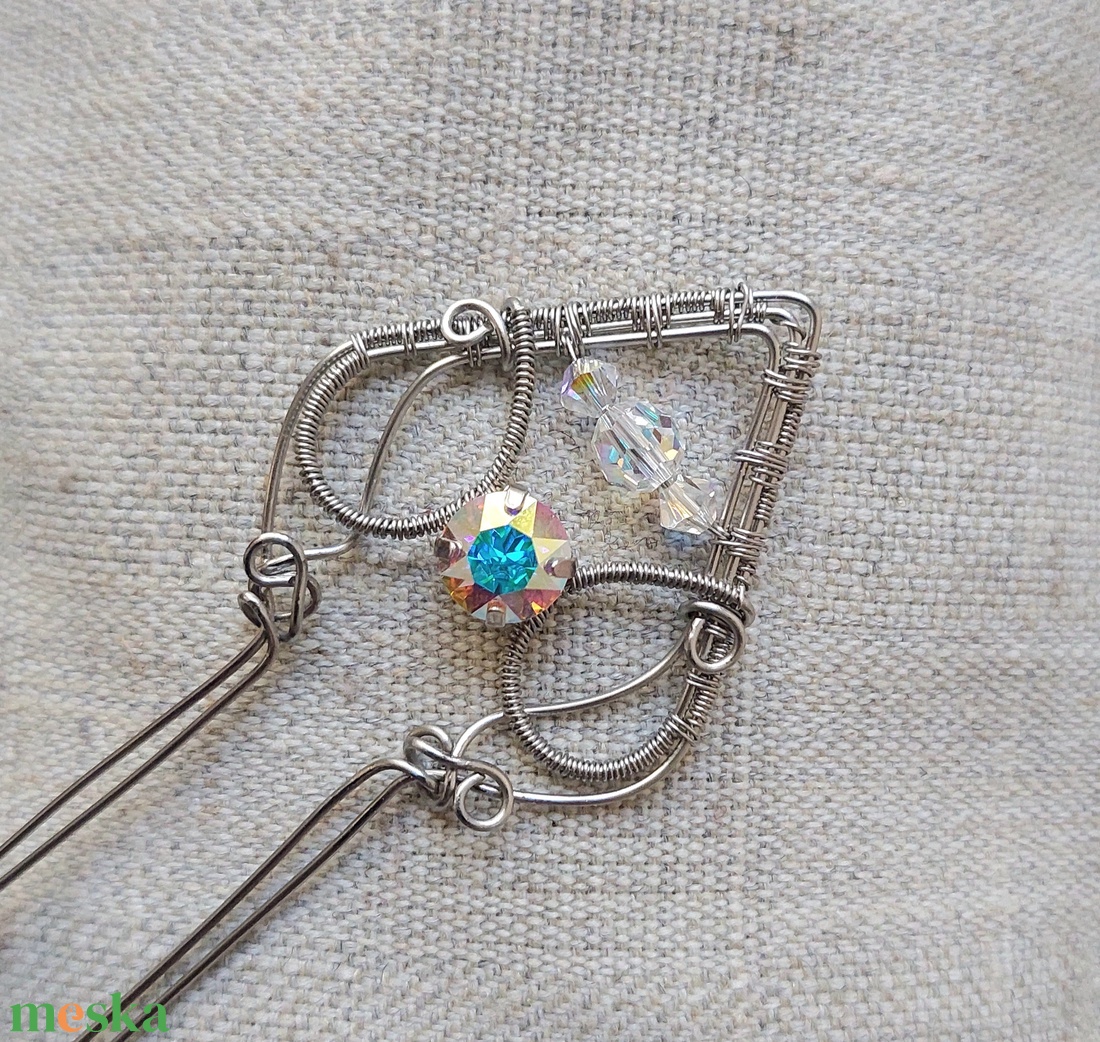 Acél hajtű swarovski kristályokkal - ruha & divat - hajdísz & hajcsat - hajcsat & hajtű - Meska.hu