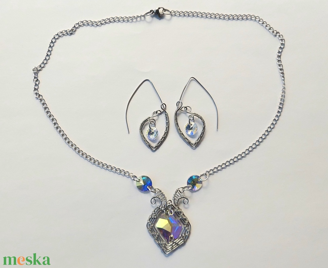 Acél drót esküvői ékszer szett  - esküvő - esküvői szett - Meska.hu