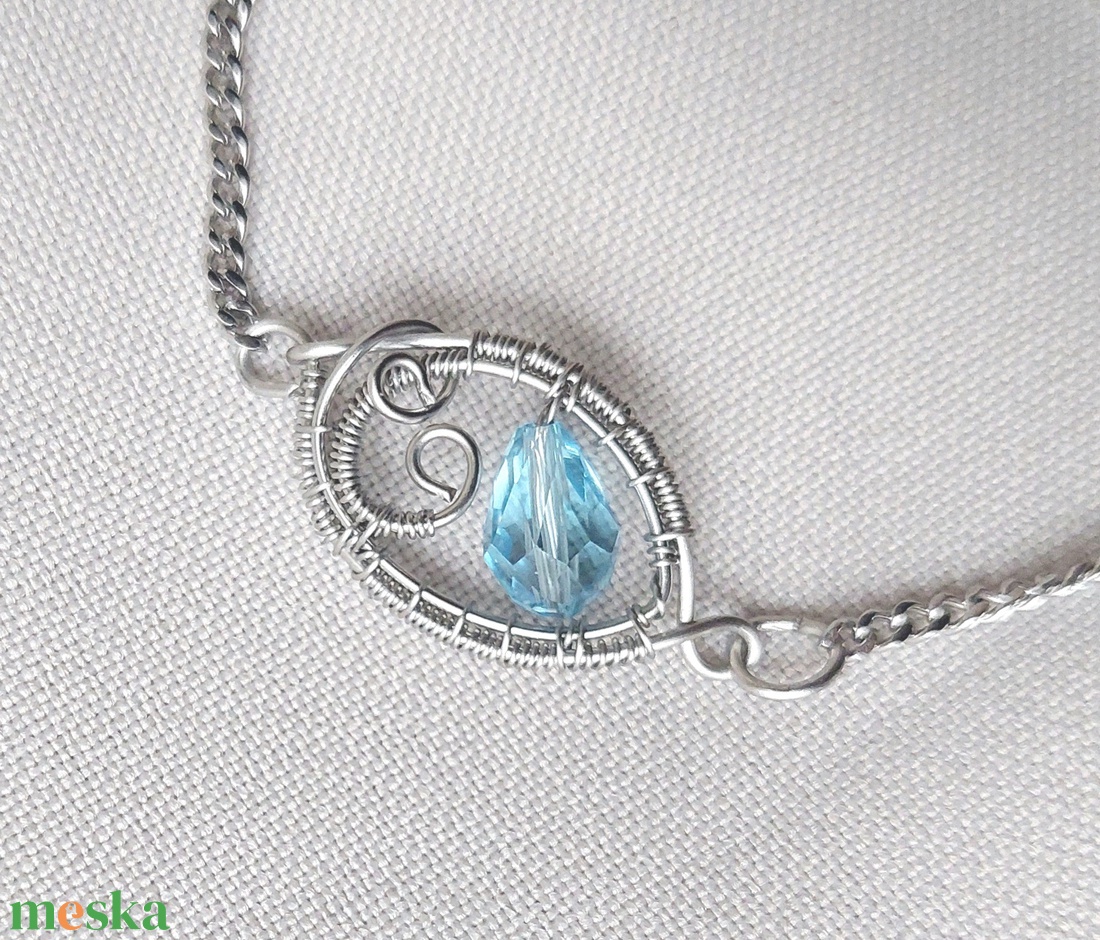 Valami kék az esküvőre acél karkötő  - ékszer - karkötő - karkötő medállal - Meska.hu