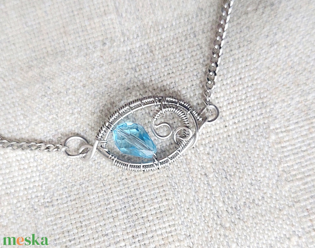 Valami kék az esküvőre acél karkötő  - ékszer - karkötő - karkötő medállal - Meska.hu