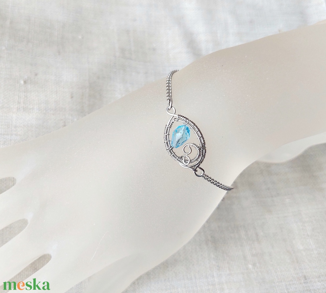 Valami kék az esküvőre acél karkötő  - ékszer - karkötő - karkötő medállal - Meska.hu