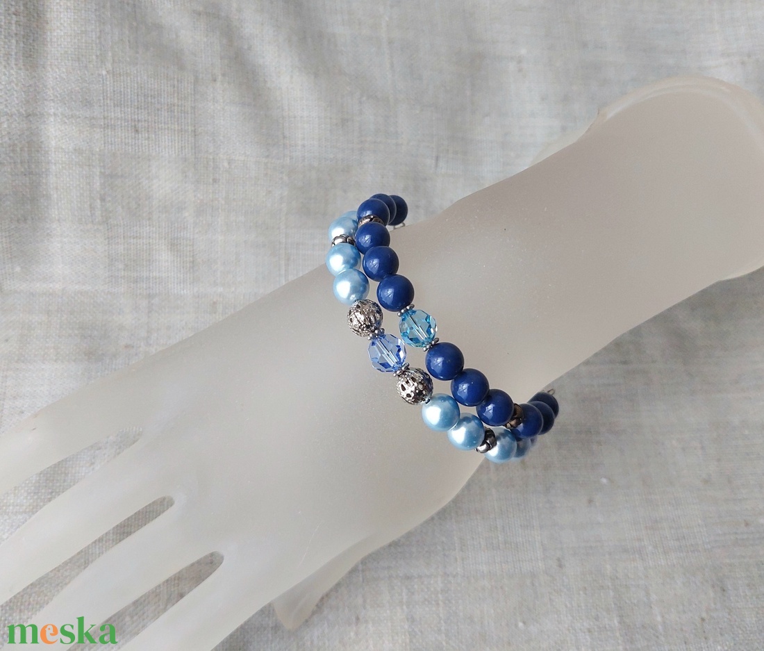 Swarovski gyöngy és kristály karkötők - ékszer - karkötő - memóriadrótos karkötő - Meska.hu