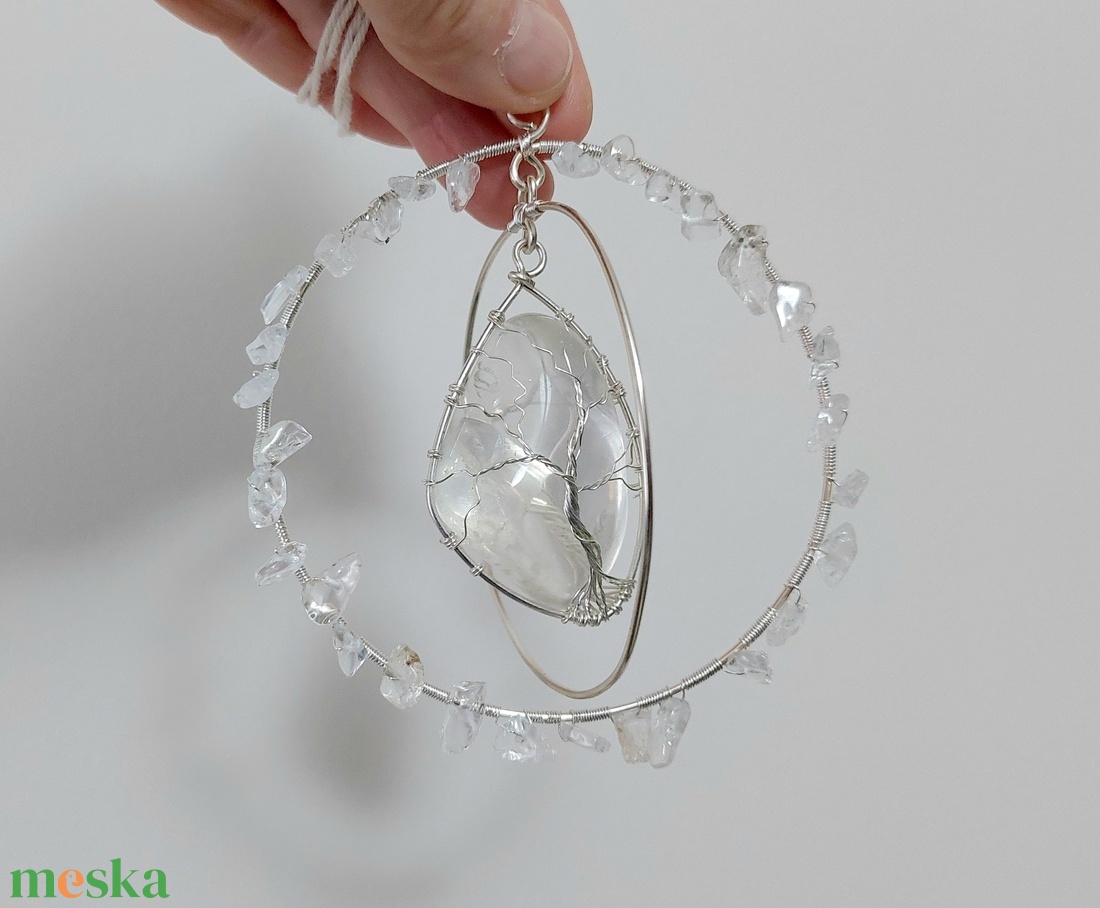 Hegyikristály életfa dísz, dekoráció, napfogó - otthon & életmód - dekoráció - fali és függő dekoráció - függődísz - Meska.hu