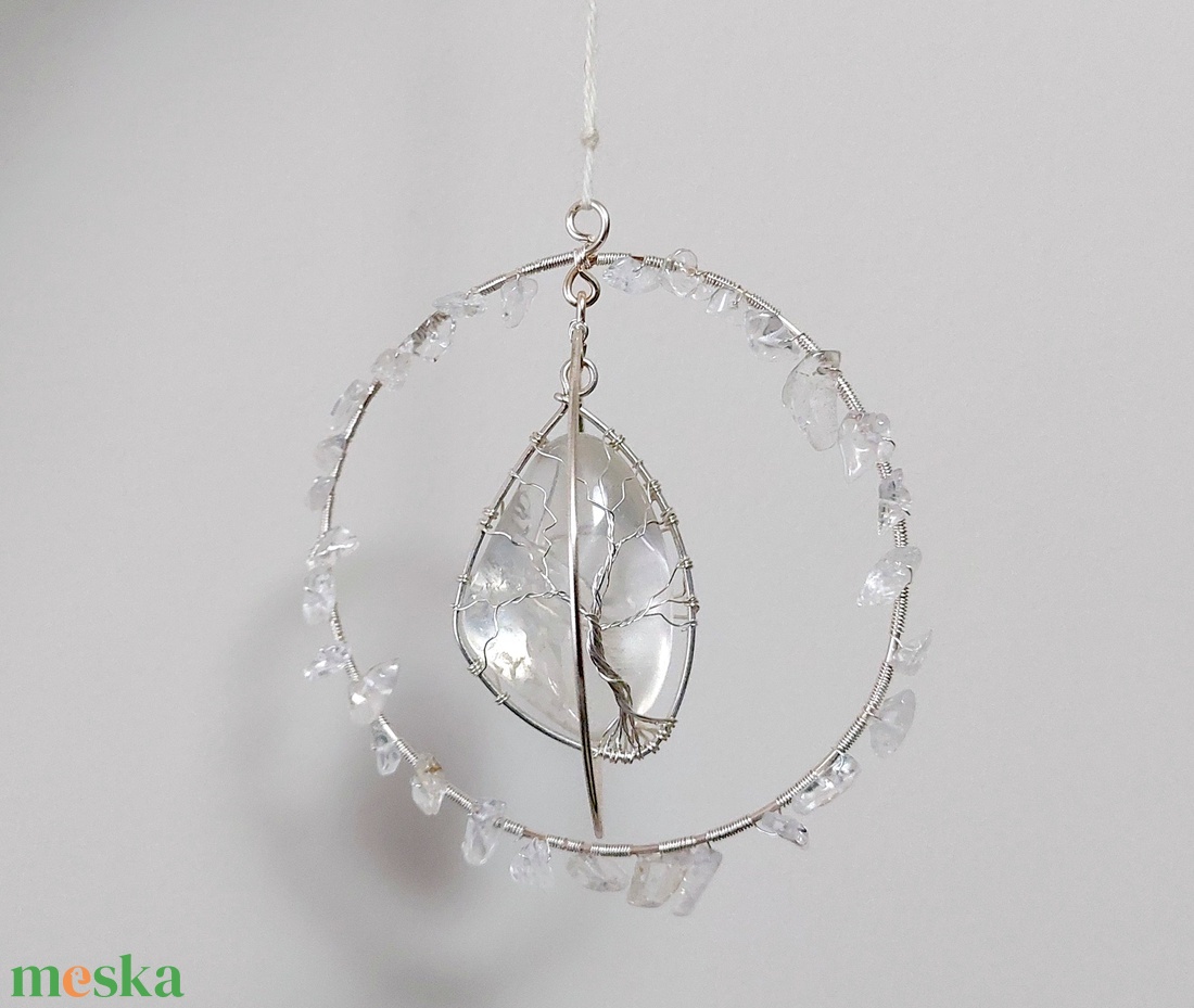 Hegyikristály életfa dísz, dekoráció, napfogó - otthon & életmód - dekoráció - fali és függő dekoráció - függődísz - Meska.hu