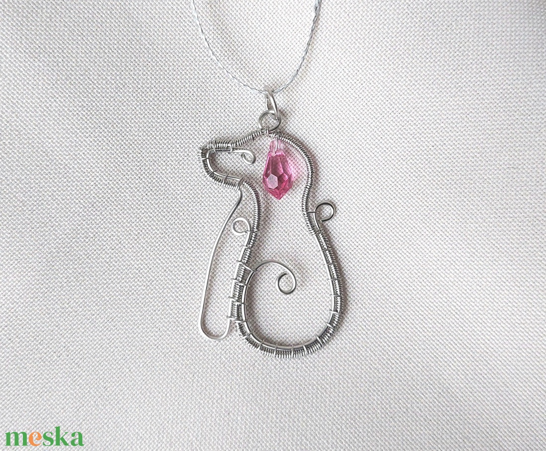 Acél kutya nyaklánc swarovski kristállyal - ékszer - nyaklánc - medálos nyaklánc - Meska.hu