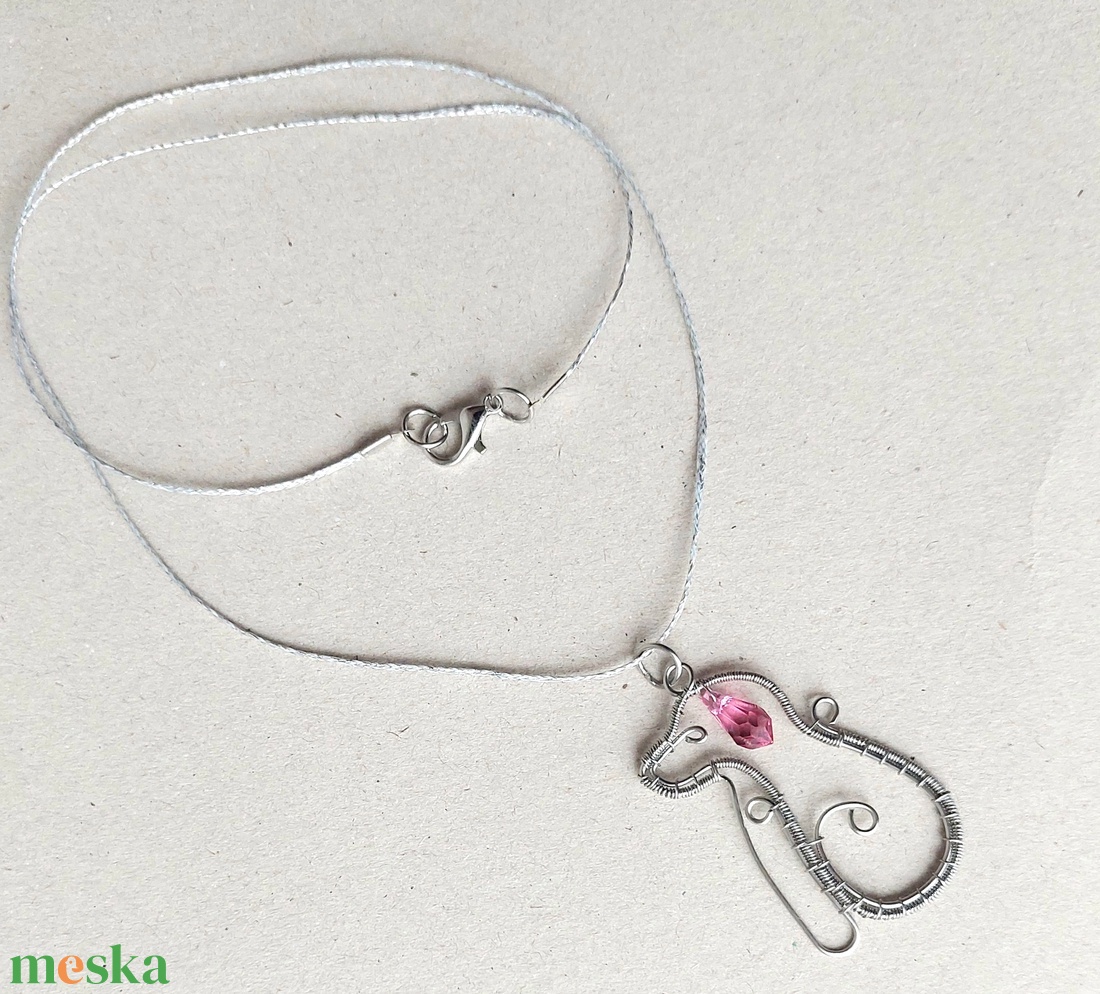 Acél kutya nyaklánc swarovski kristállyal - ékszer - nyaklánc - medálos nyaklánc - Meska.hu