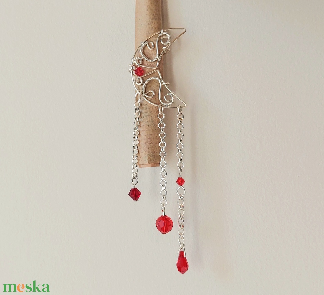 Ezüstözött hold hajcsat, hajdísz swarovski kristályokkal - ruha & divat - hajdísz & hajcsat - hajcsat & hajtű - Meska.hu