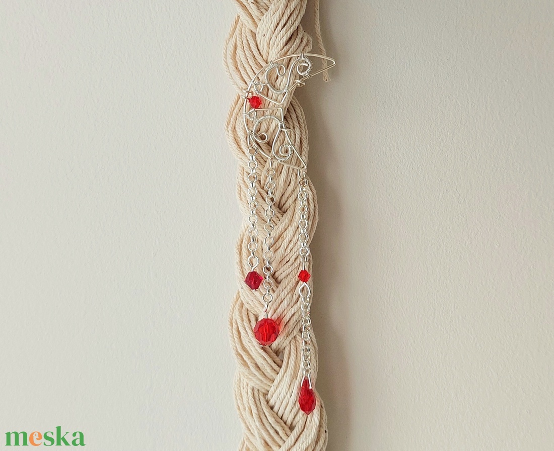 Ezüstözött hold hajcsat, hajdísz swarovski kristályokkal - ruha & divat - hajdísz & hajcsat - hajcsat & hajtű - Meska.hu