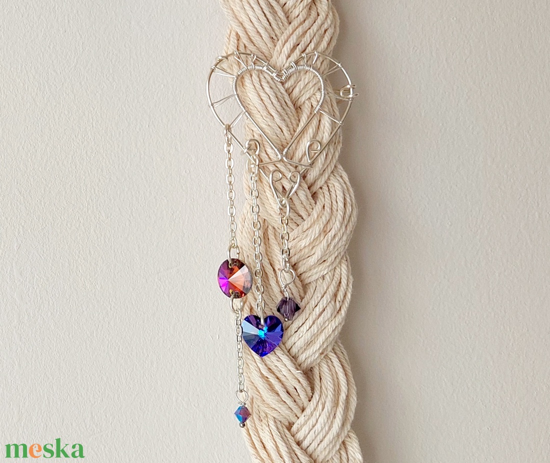 Ezüstözött hajcsat lila swarovski kristályokkal - ruha & divat - hajdísz & hajcsat - hajcsat & hajtű - Meska.hu