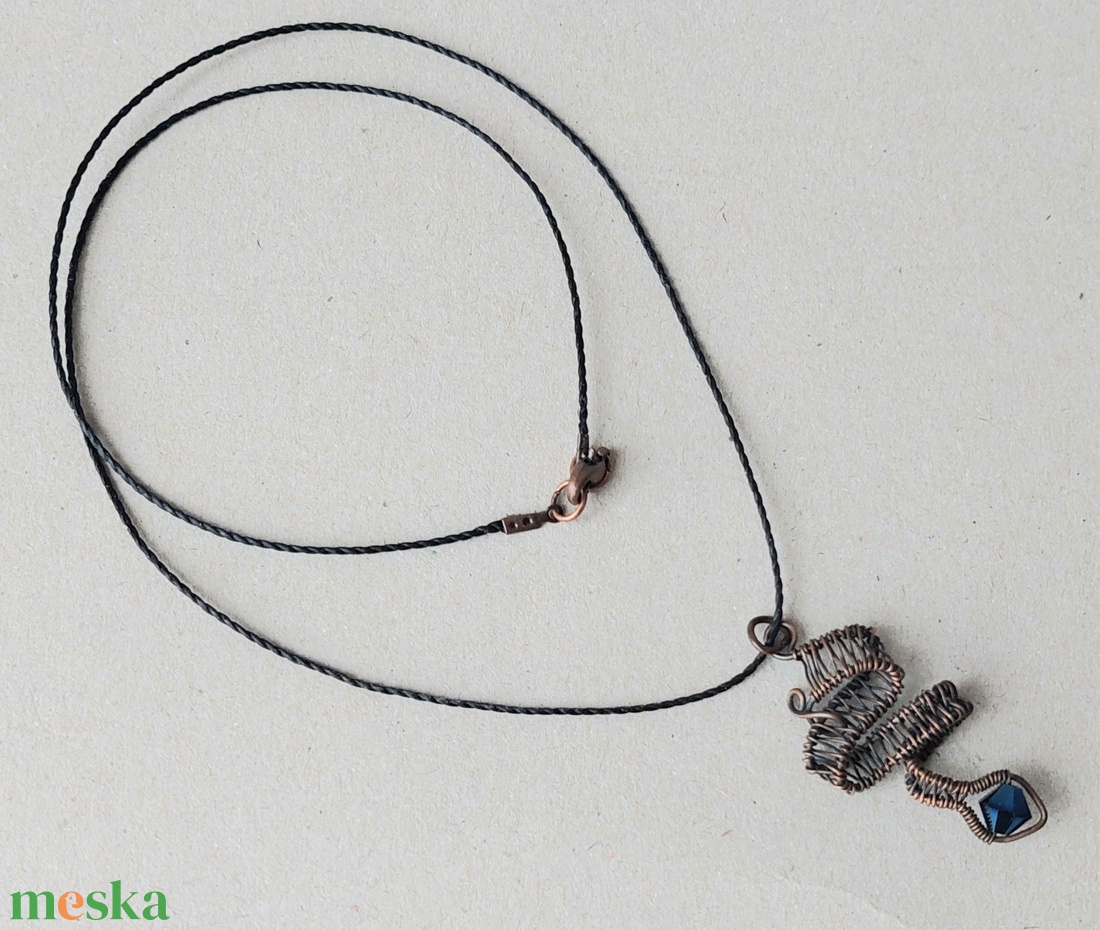 Vörösréz kígyó nyaklánc swarovski kristállyal - ékszer - nyaklánc - medálos nyaklánc - Meska.hu