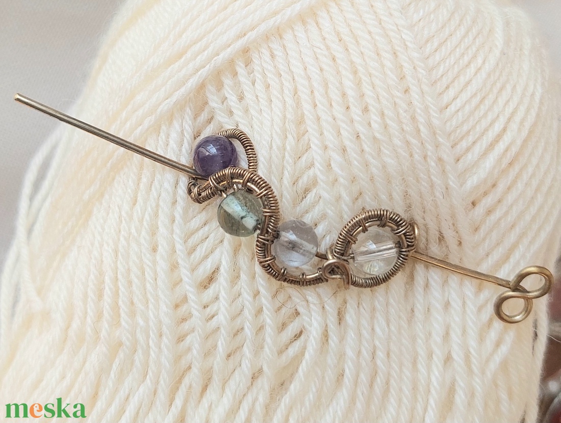 Ásvány gyerek hajtű antikolt alpakka drótból - ruha & divat - hajdísz & hajcsat - hajcsat & hajtű - Meska.hu