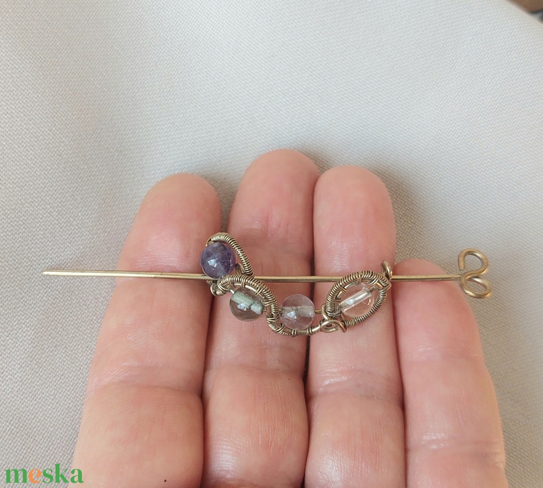 Ásvány gyerek hajtű antikolt alpakka drótból - ruha & divat - hajdísz & hajcsat - hajcsat & hajtű - Meska.hu