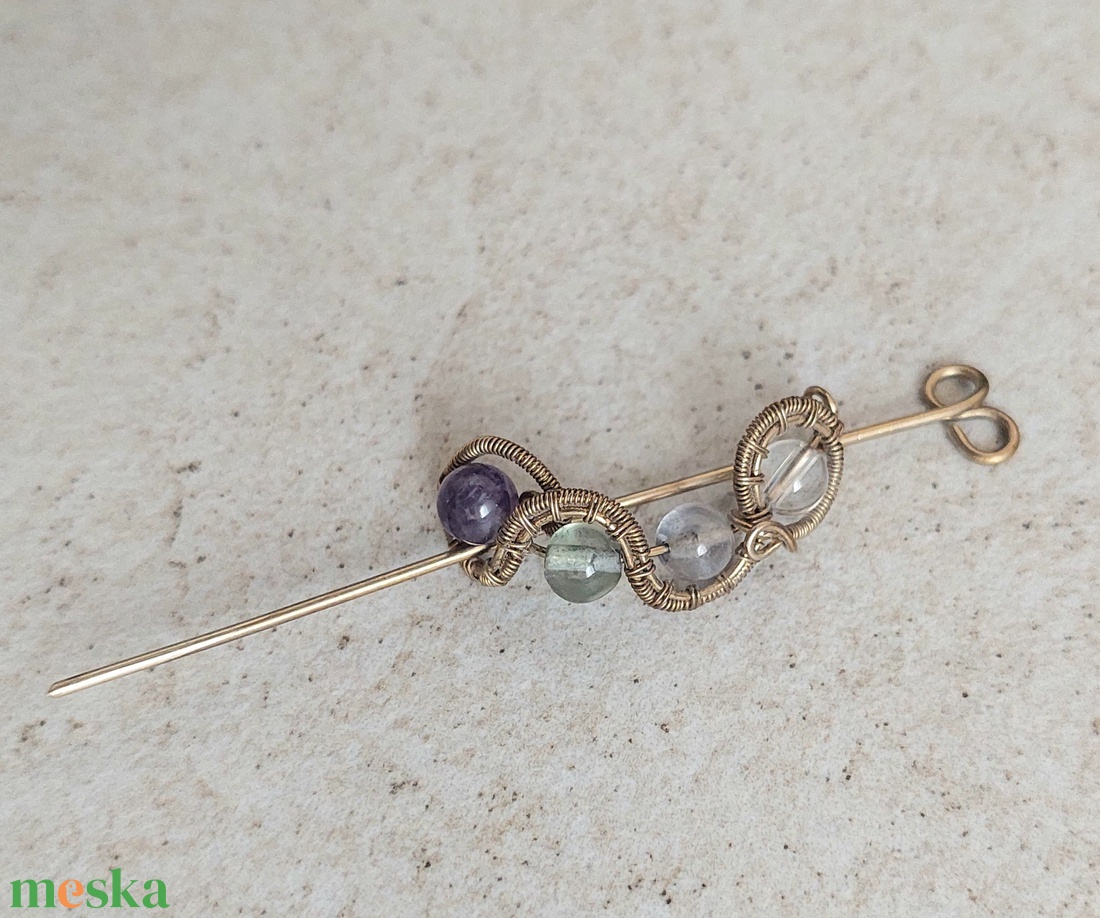 Ásvány gyerek hajtű antikolt alpakka drótból - ruha & divat - hajdísz & hajcsat - hajcsat & hajtű - Meska.hu