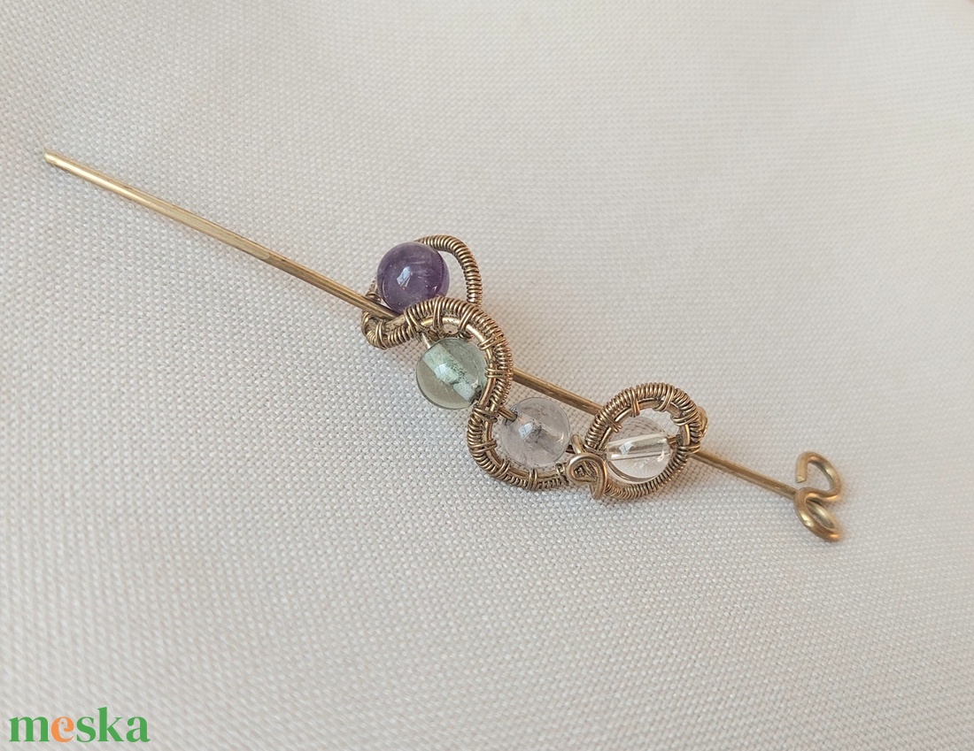 Ásvány gyerek hajtű antikolt alpakka drótból - ruha & divat - hajdísz & hajcsat - hajcsat & hajtű - Meska.hu