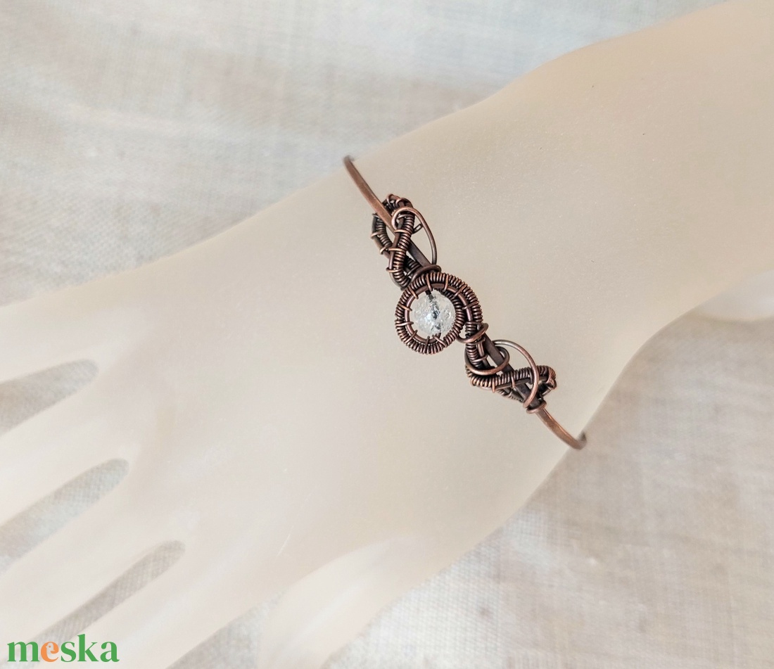 Roppantott hegyikristály vörösréz karkötő - ékszer - karkötő - ásványkarkötő - Meska.hu