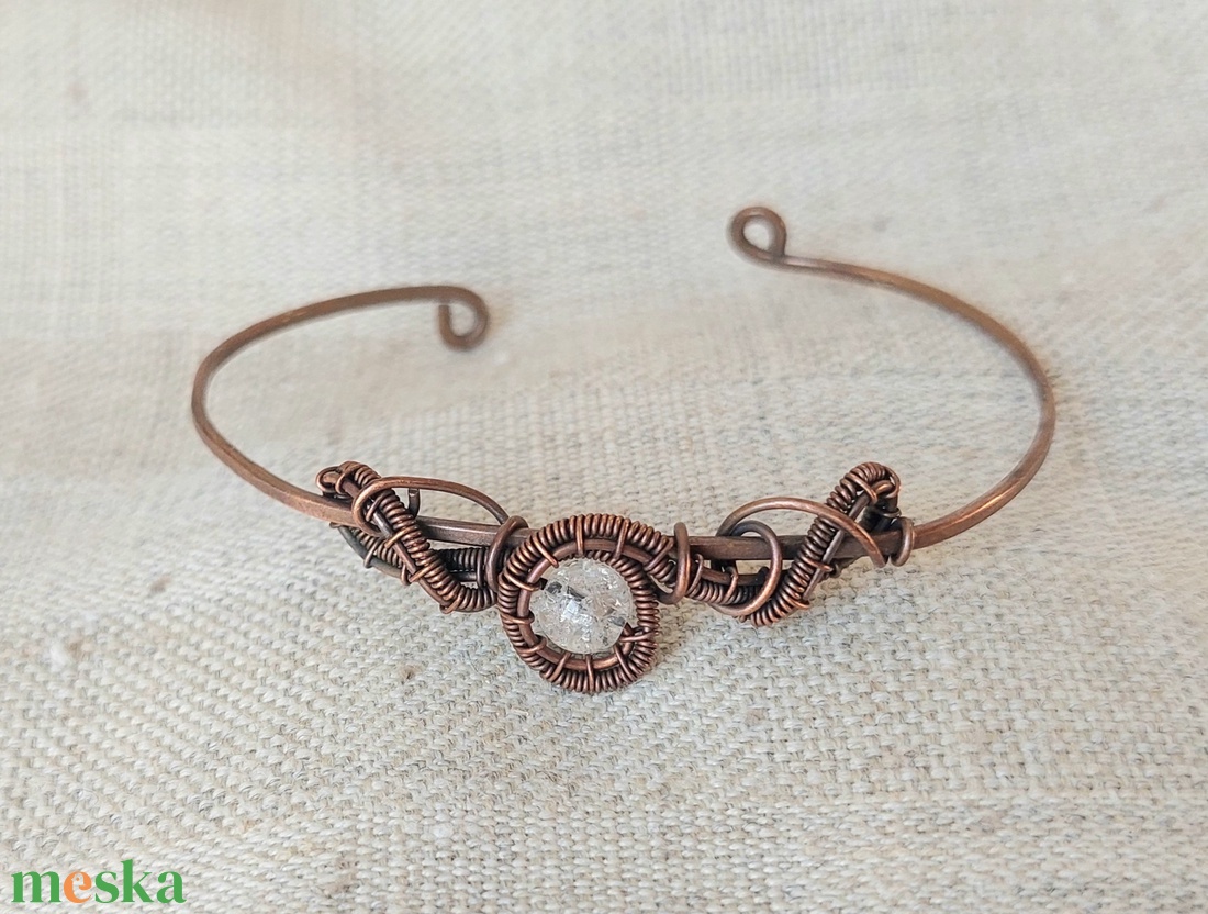 Roppantott hegyikristály vörösréz karkötő - ékszer - karkötő - ásványkarkötő - Meska.hu