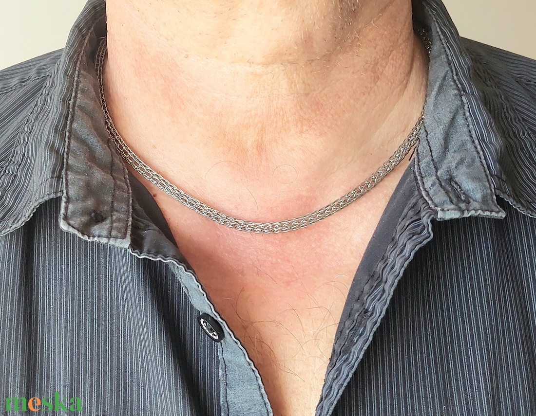 Viking technikával kötött férfi nyaklánc - ékszer - nyaklánc - medál nélküli nyaklánc - Meska.hu