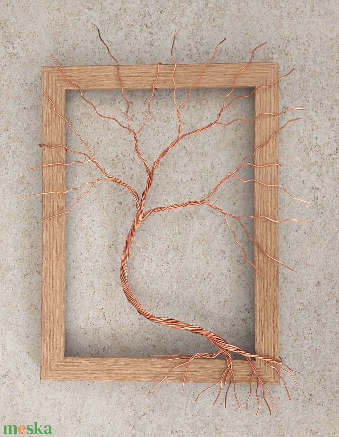 Vörösréz életfa, drótfa képkereten dekoráció - otthon & életmód - dekoráció - fali és függő dekoráció - falra akasztható dekor - Meska.hu