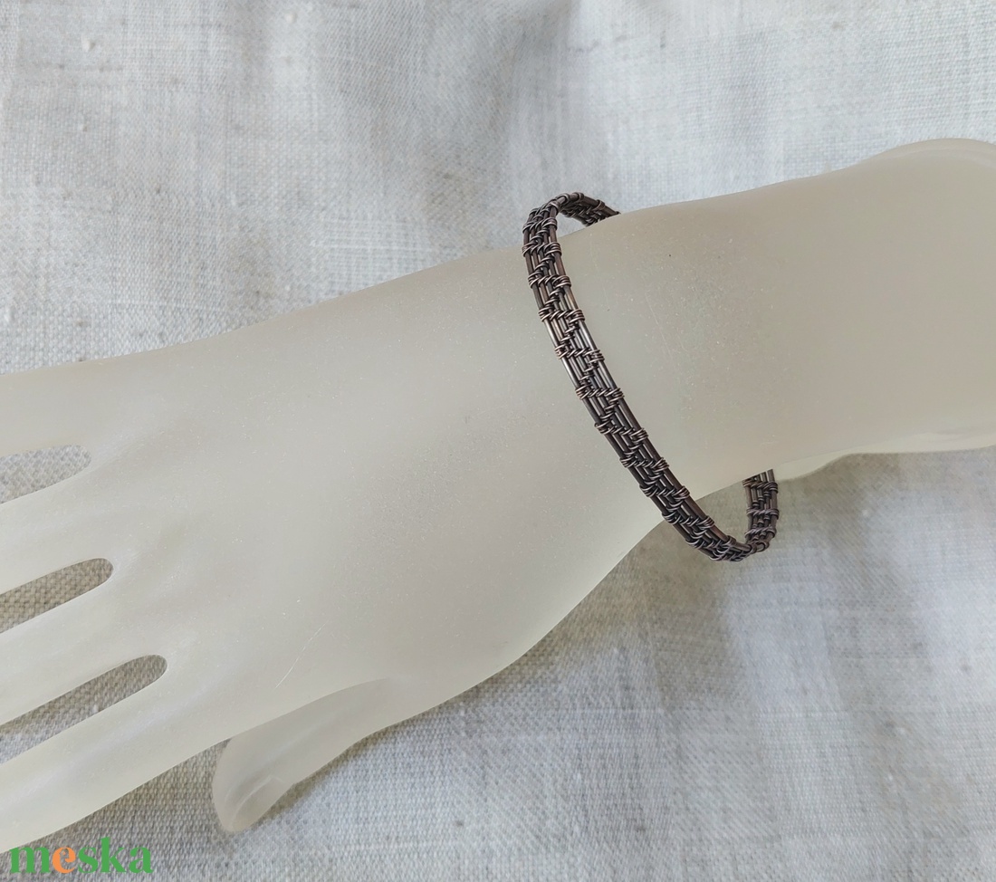 5 szálas vörösréz drót karkötő, karperec - ékszer - karkötő - karperec - Meska.hu