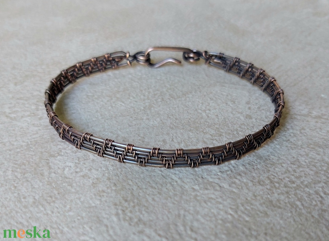 5 szálas vörösréz drót karkötő, karperec - ékszer - karkötő - karperec - Meska.hu