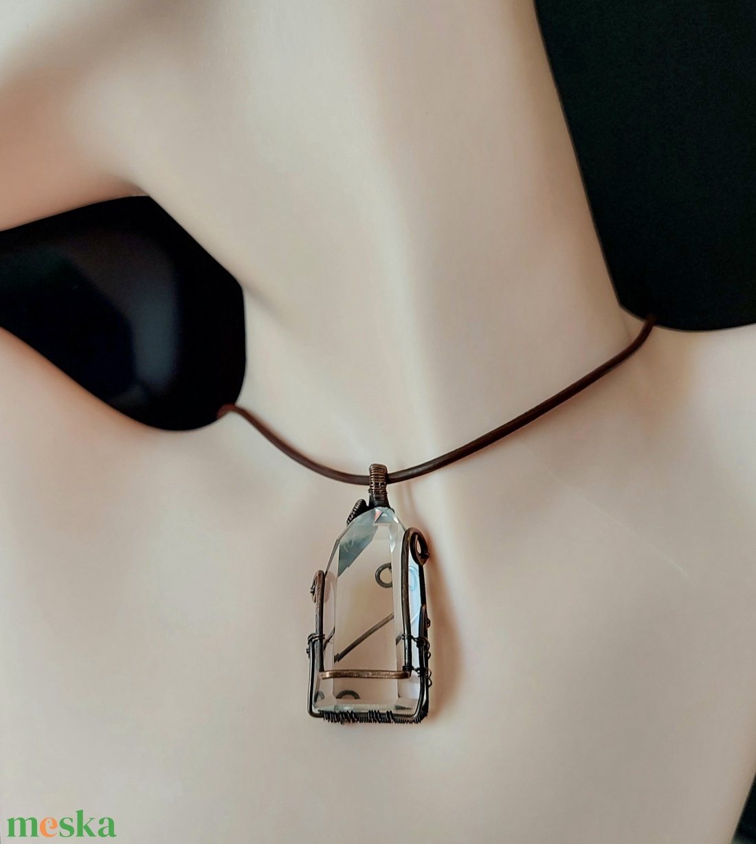 Hegyikristály ásvány csúcs nyaklánc - ékszer - nyaklánc - medálos nyaklánc - Meska.hu