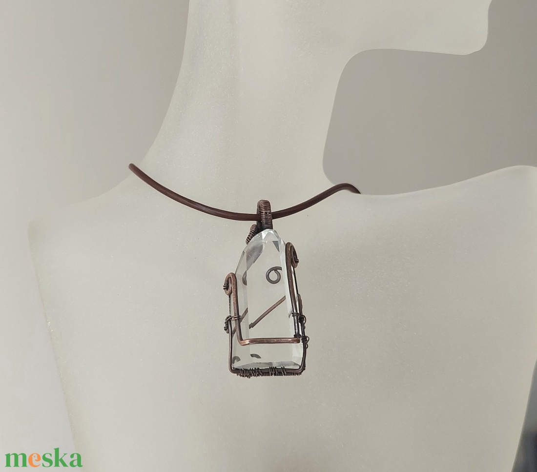 Hegyikristály ásvány csúcs nyaklánc - ékszer - nyaklánc - medálos nyaklánc - Meska.hu