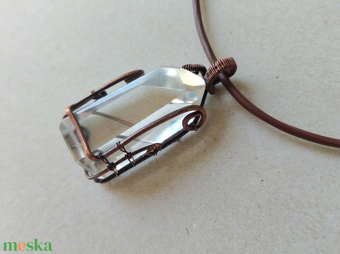 Hegyikristály ásvány csúcs nyaklánc - ékszer - nyaklánc - medálos nyaklánc - Meska.hu