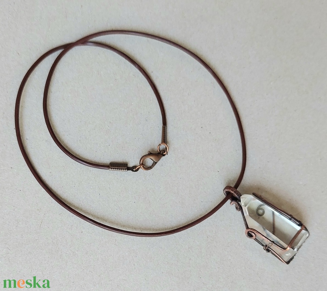 Hegyikristály ásvány csúcs nyaklánc - ékszer - nyaklánc - medálos nyaklánc - Meska.hu