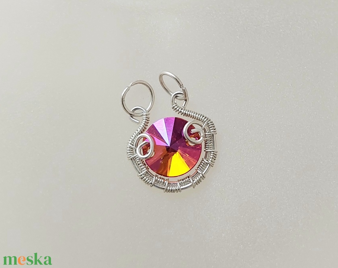 Sterling ezüst medál swarovski kristállyal - ékszer - nyaklánc - medál - Meska.hu