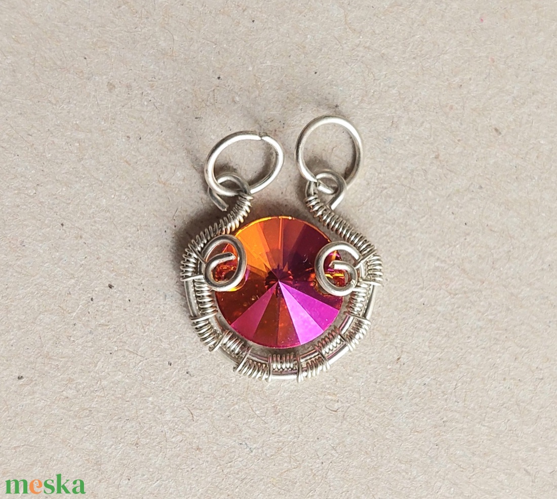 Sterling ezüst medál swarovski kristállyal - ékszer - nyaklánc - medál - Meska.hu