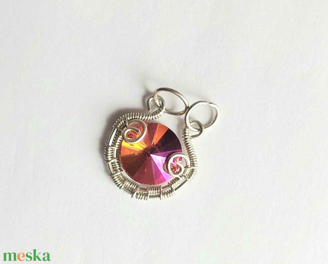 Sterling ezüst medál swarovski kristállyal - ékszer - nyaklánc - medál - Meska.hu