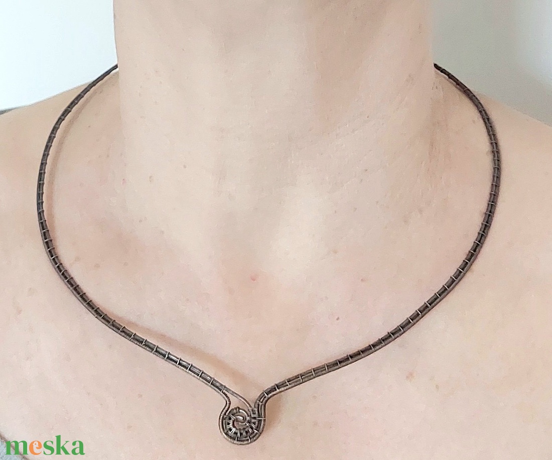 Merev vörösréz nyakék - ékszer - nyaklánc - nyakpánt, gallér - Meska.hu