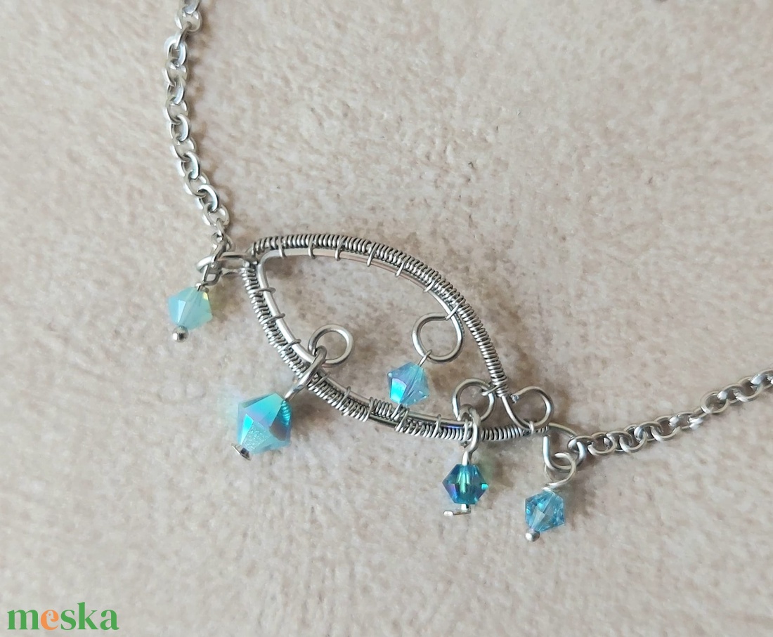 Acél bokalánc swarovski kristályokkal - ékszer - lábdísz és testékszer - lábgyűrű és lábdísz - Meska.hu