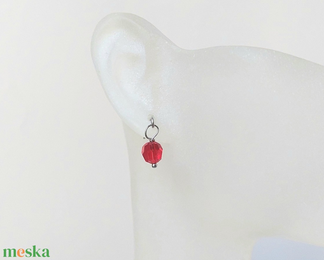 2 pár acél fülbevaló swarovski kristályokkal - ékszer - fülbevaló - lógó fülbevaló - Meska.hu